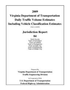 2009 Virginia Department of Transportation Daily Traffic Volume Estimates