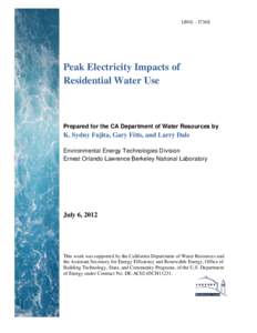 Microsoft Word - Peak Electricity Impacts of Water Conservation[removed]