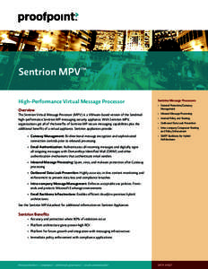 Tile Goes MPV Here™ Sentrion High-Performance Virtual Message Processor Overview