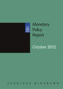Monetary Policy Report October[removed]S V E R I G E S