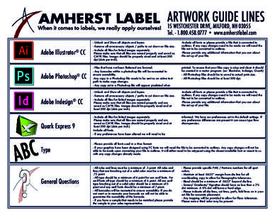 Amherst label Artwork Guidelines