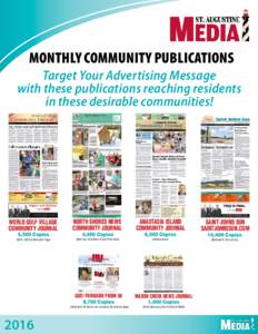 Monthly community Publications Target Your Advertising Message with these publications reaching residents in these desirable communities!  world golf village