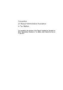 Convention on Mutual Administrative Assistance in Tax Matters