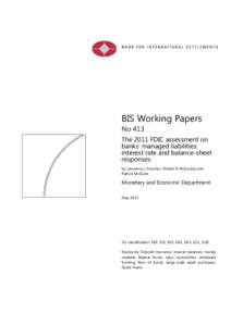 The 2011 FDIC assessment on banks’ managed liabilities: interest rate and balance-sheet responses