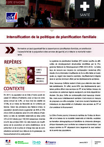 COTE D’IVOIRE   SANTÉ   Intensification de la politique de planification familiale