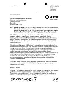 0  Global RegulatoryPohcy Merck & Co, Inc Two Bethesda Metro Center