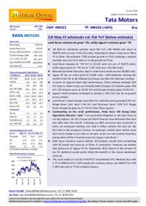 12 June 2015 Update | Sector: Automobiles Tata Motors BSE Sensex 26,425