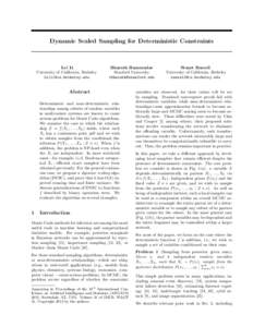 Dynamic Scaled Sampling for Deterministic Constraints  Lei Li University of California, Berkeley [removed]