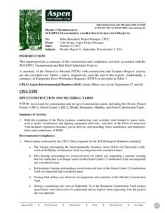 5020 Chesebro Road, Suite 200, Agoura Hills, CA 91301 Tel. 818‐597‐3407, Fax 818‐597‐8001, www.aspeneg.com PROJECT MEMORANDUM SCE DPV2 TRANSMISSION AND RED BLUFF SUBSTATION PROJECTS To: