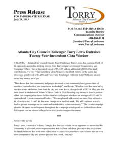 Press Release FOR IMMEDIATE RELEASE July 24, 2013 FOR MORE INFORMATION: Jasmine Hurley