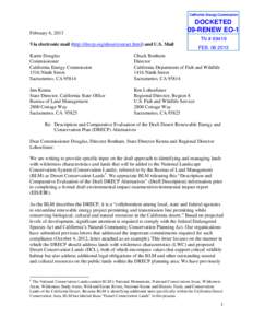 California Energy Commission  DOCKETED 09-RENEW EO-1  February 6, 2013