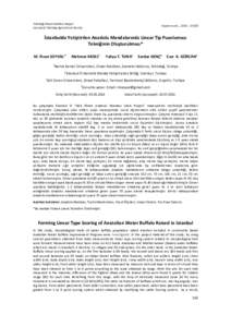 Tekirdağ Ziraat Fakültesi Dergisi Journal of Tekirdag Agricultural Faculty Soysal ve ark., 2016: 13 (03)  İstanbulda Yetiştirilen Anadolu Mandalarında Linear Tip Puanlaması