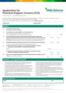 Application for Premium Support Scheme (PSS) Support Protect Promote  Premium Period — 1 July 2014 to 30 June 2015