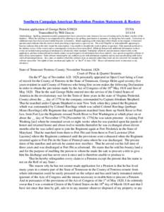 Southern Campaign American Revolution Pension Statements & Rosters Pension application of George Helm S38824 Transcribed by Will Graves f31VA[removed]