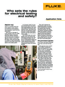 Who sets the rules for electrical testing and safety? Application Note  Alphabet soup