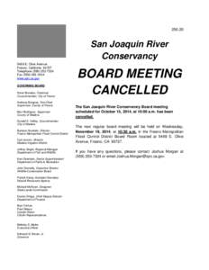 [removed]San Joaquin River Conservancy 5469 E. Olive Avenue Fresno, California 93727