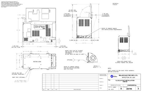This print is and will remain the property of Miller Electric Mfg Co, Appleton, WI. Furnished with the understanding it is not to be duplicated in any manner without approval of Miller Electric Mfg Co. This print is furn