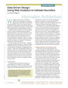 Special Section  Data-Driven Design: Using Web Analytics to Validate Heuristics by Andrea Wiggins