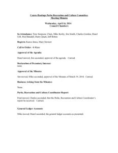 Meetings / Minutes / Parliamentary procedure