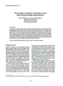 Rit Fiskideildar[removed]  Near-surface circulation in Icelandic waters derived from satellite tracked drifters Héðinn Valdimarsson and Svend-Aage Malmberg Marine Research Institute