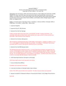 Approved[removed]Minutes of the Meeting of the Committee on Graduate Studies September 10, 2012, 3:00p.m., 113 Linton Hall Participants: Karen Klomparens (TGS), Derek Polischuk (Music), Amita Chudgar (CoE), Beth Olson (