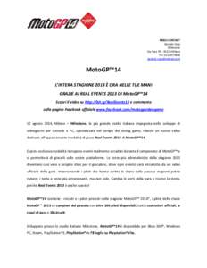 PRESS CONTACT Daniele Caso Milestone Via Fara[removed]Milano Tel[removed]removed]