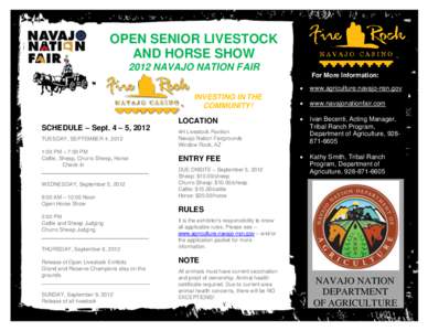 OPEN SENIOR LIVESTOCK AND HORSE SHOW 2012 NAVAJO NATION FAIR For More Information:  This space could be