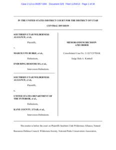 Case 2:12-cv[removed]DAK Document 329 Filed[removed]Page 1 of 34  ______________________________________________________________________________ IN THE UNITED STATES DISTRICT COURT FOR THE DISTRICT OF UTAH CENTRAL DIVISIO