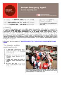 Revised Emergency Appeal Chile: Earthquake Revised Appeal no. MDRCL009  5,000 people to be assisted