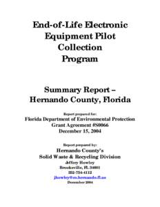 HernandoEGrantFinalReportAsAccepted - Waste Management - Florida DEP