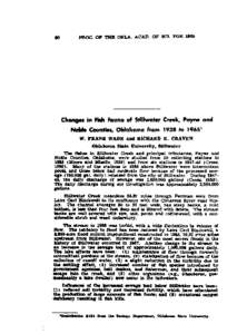 Changes in Fish Fauna of Stillwater Creek, Payne and Noble Counties, Oklahoma, from 1938 to 1965