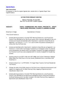 Agenda Report User Instructions If necessary to view the original Agenda Item, double-click on ‘Agenda Report’ blue hyperlink above.  ACTION FROM ORDINARY MEETING