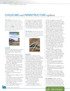 Furthermore  AND CHILDCARE and INFRASTRUCTURE updates This issue of “And Furthermore” brings