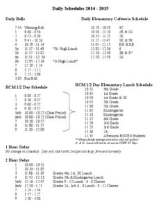 Daily SchedulesDaily Bells 7: