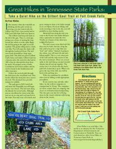 I  Great Hikes in Tennessee State Parks: Take a Quiet Hike on the Gilbert Gaul Trail at Fall Creek Falls  By Fran Wallas