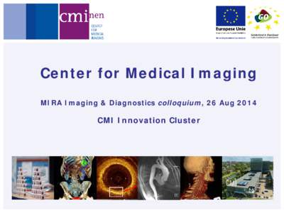 Center for Medical Imaging MIRA Imaging & Diagnostics colloquium, 26 Aug 2014 CMI Innovation Cluster  The CMInen