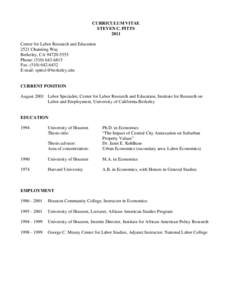 Microsoft Word - Pitts CV 2011