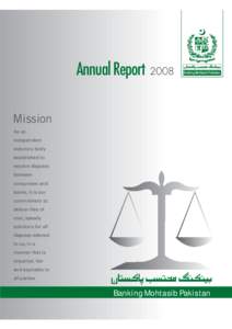 Annual Report[removed]Banking Mohtasib Pakistan Mission As an