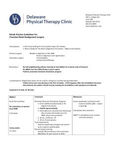 Delaware Physical Therapy Clinic 540 S. College Ave Suite 160 Newark, DE[removed]8893 www.udptclinic.com