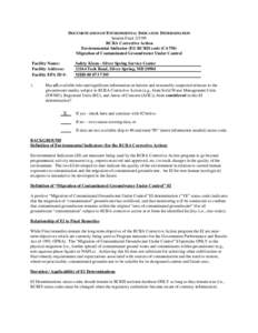 Region 3  RCRA Corrective Action Envionmental Indicator for Safety Kleen-Silver Spring Service Center WG_MDD000737395