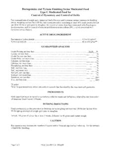 Ractopamine and Tylosin Finishing Swine Feed Type C