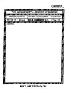 ORIGINAL TSCA NON-CONFID)ENTIAL BUSINESS INFORMATION DOCUMENT DESCRIPTION 8EHQ-13- 1906A~