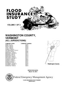 VOLUME 1 OF 3  WASHINGTON COUNTY, VERMONT (ALL JURISDICTIONS) COMMUNITY NAME