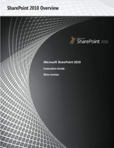 Content management systems / Microsoft / Portal software / Microsoft SharePoint / Data management / Microsoft Office PerformancePoint Server / Web part / Excel Services / Microsoft Office / Software / SharePoint / Computing