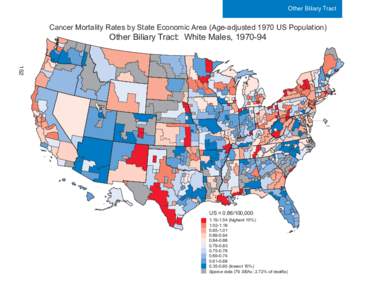 Other Biliary Tract  Cancer Mortality Rates by State Economic Area (Age-adjusted 1970 US Population) Other Biliary Tract: White Males, [removed]