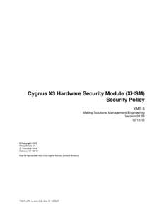 Microsoft Word - 3k - X3 HSM Security Policy Rev 1.08.docx