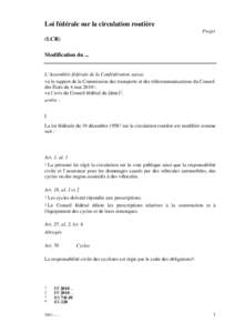 CTT-E: prjoet de modification de la LCR