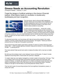 International Public Sector Accounting Standards / European sovereign debt crisis / Accountancy / Accounting software / Euro / Greece / Business / European Union / Economic history