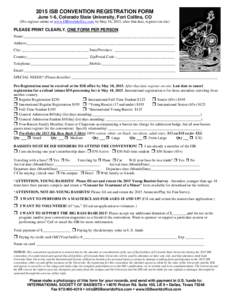 2015 ISB Convention Registration Form