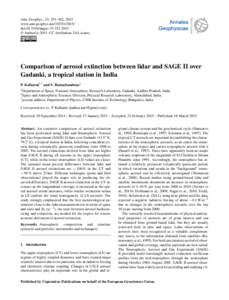 LIDAR / Robotic sensing / CALIPSO / Stratospheric Aerosol and Gas Experiment / Meteor / Cloud top / Extinction / Atmospheric Chemistry Observational Databases / Spaceflight / Earth / Meteorology